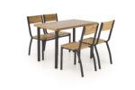 Zestaw stół i krzesła MILTON MDF + 4 krzesła / naturalny / czarny do kuchni i jadalni - obrazek 2