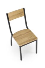 Zestaw stół i krzesła MILTON MDF + 4 krzesła / naturalny / czarny do kuchni i jadalni - obrazek 8