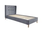 Łóżko tapicerowane ESTELLA 90 cm 90x200 cm popielaty velvet do sypialni - obrazek 2