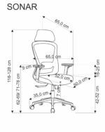 Fotel gabinetowy SONAR 65 cm czarny do biura i gabinetu - obrazek 12
