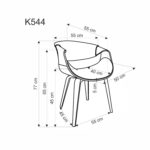 Krzesło drewniane K544 eco skóra orzechowy / popielaty do jadalni - obrazek 11