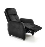 Fotel rozkładany FELIPE 2 64 cm czarny velvet z funkcją relax do salonu - obrazek 2