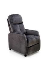 Fotel rozkładany FELIPE 2 64 cm czarny velvet z funkcją relax do salonu - obrazek 4