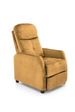 Fotel rozkładany FELIPE 2 64 cm musztardowy velvet z funkcją relax do salonu - obrazek 5