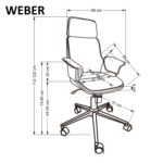 Fotel gabinetowy WEBER 65 cm orzechowy / czarny do biura i gabinetu - obrazek 14