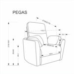 Fotel wypoczynkowy PEGAS elektrycznie rozkładany 110 cm beżowy do salonu - obrazek 15