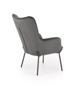Fotel wypoczynkowy CASTEL 71 cm popielaty velvet do salonu - obrazek 2
