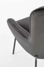 Fotel wypoczynkowy CASTEL 71 cm popielaty velvet do salonu - obrazek 7