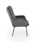 Fotel wypoczynkowy CASTEL 71 cm popielaty velvet do salonu - obrazek 3