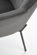 Fotel wypoczynkowy CASTEL 71 cm popielaty velvet do salonu - obrazek 10
