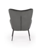 Fotel wypoczynkowy CASTEL 71 cm popielaty velvet do salonu - obrazek 5