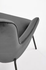Fotel wypoczynkowy CASTEL 71 cm popielaty velvet do salonu - obrazek 11