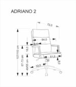 Fotel obrotowy ADRIANO 2 65 cm jasny popielaty do biura i gabinetu - obrazek 12