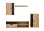 Szafka RTV BENSON zestaw 190 cm dąb artisan / czarny do salonu - obrazek 4