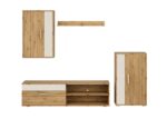 Szafka RTV BENSON zestaw 190 cm dąb artisan / kaszmir do salonu - obrazek 4