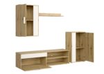 Szafka RTV BENSON zestaw 190 cm dąb artisan / kaszmir do salonu - obrazek 5