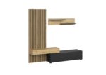 Szafka RTV CAMINO zestaw 210 cm dąb artisan / czarny do salonu - obrazek 3
