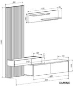 Szafka RTV CAMINO zestaw 210 cm dąb artisan / czarny do salonu - obrazek 6