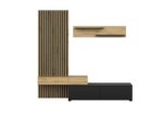 Szafka RTV CAMINO zestaw 210 cm dąb artisan / czarny do salonu - obrazek 5