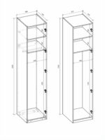 Korpus szafy modułowej FORMO system szaf modułowych - KORPUS K2 biały 50 cm do szafy modułowej - obrazek 5