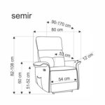 Fotel rozkładany SEMIR z USB 80 cm popielaty velvet do salonu - obrazek 13