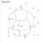 Fotel wypoczynkowy BAKER 75 cm kremowy do salonu - obrazek 13