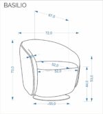 Fotel wypoczynkowy BASILIO 72 cm cappuccino / beżowy do salonu - obrazek 13