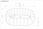 Fotel wypoczynkowy GASPAR XL 140 cm kremowy do salonu - obrazek 3