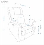 Fotel wypoczynkowy BLASTER rozkładany 75 cm beżowy do salonu - obrazek 4