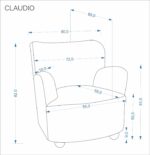 Fotel wypoczynkowy CLAUDIO 80 cm kremowy do salonu - obrazek 13