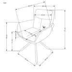 Krzesło K495 60 cm kaszmir / beżowy zestaw 2 szt do jadalni - obrazek 13