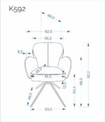 Krzesło K592 CS 62 cm ciemny beżowy / kaszmir zestaw 2 szt do jadalni - obrazek 13