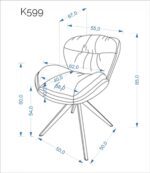 Krzesło K599 62 cm popielaty zestaw 2 szt do jadalni - obrazek 15