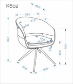 Krzesło K602 57 cm cappuccino zestaw 2 szt do jadalni - obrazek 12