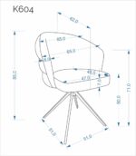 Krzesło K604 65 cm popielaty zestaw 2 szt do jadalni - obrazek 13