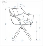 Krzesło K610 65 cm beżowy zestaw 2 szt do jadalni - obrazek 13