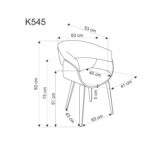 Krzesło K545 63 cm naturalny / beżowy do jadalni - obrazek 12