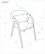 Krzesło BUENO 52 cm jasny popielaty / dąb naturalny zestaw 2 szt do jadalni - obrazek 11