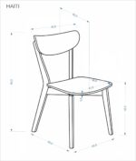 Krzesło HAITI 42 cm dąb naturalny / czarny zestaw 2 szt do jadalni - obrazek 11