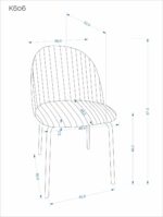 Krzesło K606 CS 50 cm jasny popielaty / kaszmir zestaw 4 szt do jadalni - obrazek 11
