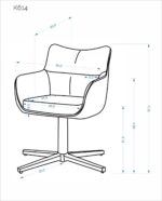 Krzesło K614 CS 60 cm beżowy zestaw 2 szt do jadalni - obrazek 12