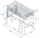 Łóżko piętrowe DOLCE 90x200 cm biały MDF do sypialni - obrazek 5