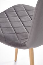 Krzesło K525 WD 45 cm popielaty / naturalny zestaw 4 szt do jadalni - obrazek 4