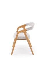 Krzesło BUENO 52 cm jasny popielaty / dąb naturalny zestaw 2 szt do jadalni - obrazek 3