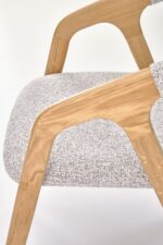 Krzesło BUENO 52 cm jasny popielaty / dąb naturalny zestaw 2 szt do jadalni - obrazek 6