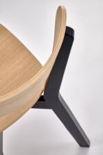 Krzesło HAITI 42 cm dąb naturalny / czarny zestaw 2 szt do jadalni - obrazek 5