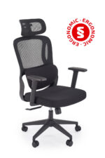 Fotel gabinetowy MATEUS 67 cm czarny do biura i gabinetu - obrazek 9