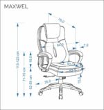 Fotel gabinetowy MAXWEL 64 cm czarny do biura i gabinetu - obrazek 12