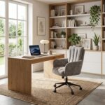 Fotel obrotowy MISHEL 62 cm popielaty do biura i gabinetu - obrazek 4