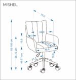 Fotel obrotowy MISHEL 62 cm popielaty do biura i gabinetu - obrazek 12